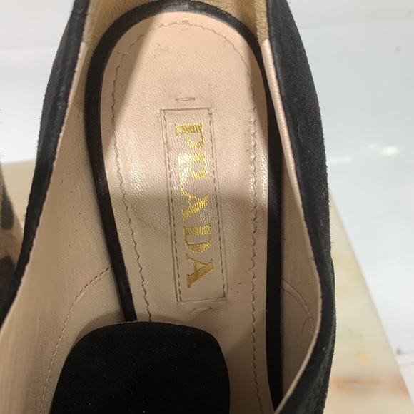 Prada suede leopard print calf hair wedge heel - Picture 3 of 7